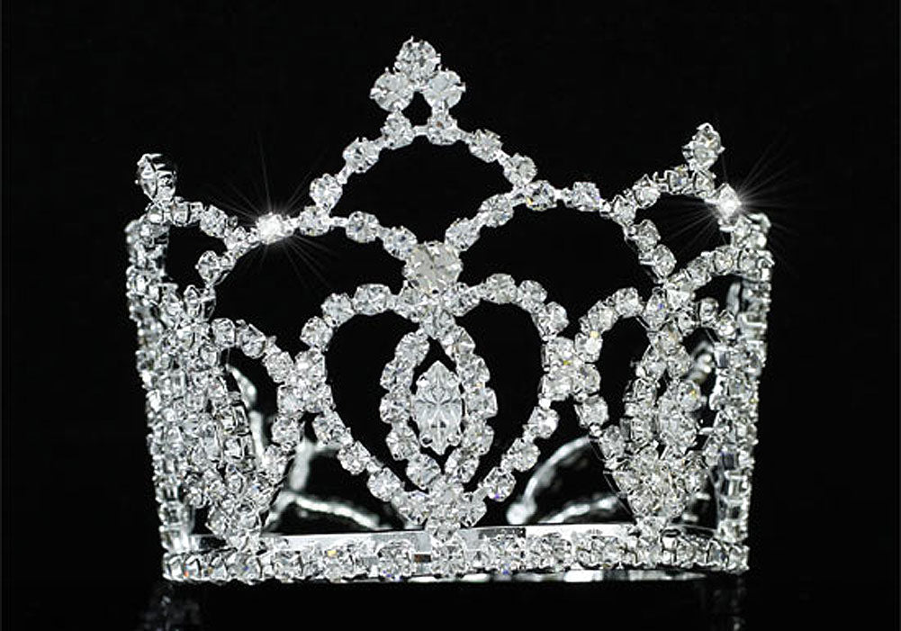 Bridal Silver Flower Girl / Baby Round Full Circle Rhinestone Mini Tiara Crown XT1743