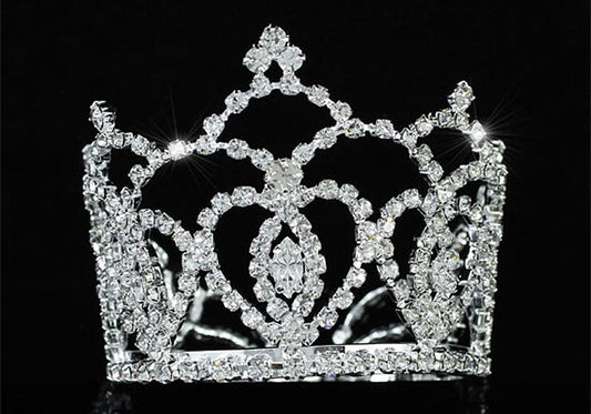 Bridal Silver Flower Girl / Baby Round Full Circle Rhinestone Mini Tiara Crown XT1743