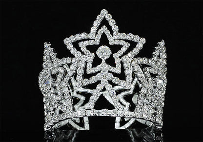 Flower Girl / Baby Crystal Full Circle Round Star Mini Crown Tiara XT1762