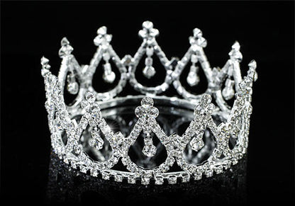 Flower Girl / Baby Crystal Full Circle Round Mini Crown Tiara XT1778-2