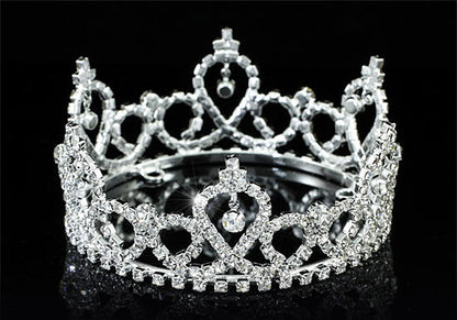 Flower Girl / Baby Crystal Full Circle Round Mini Crown Tiara XT1780