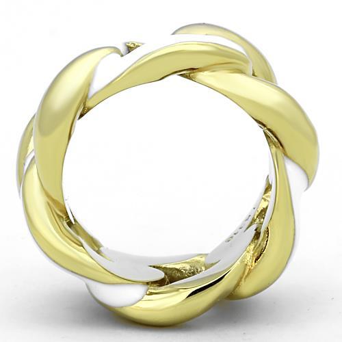 TK1369 - IP Gold(Ion Plating) Stainless Steel Ring with Epoxy in White