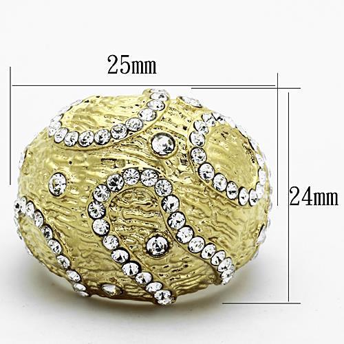 TK1419 - IP Gold(Ion Plating) Stainless Steel Ring with Top Grade Crystal in Clear