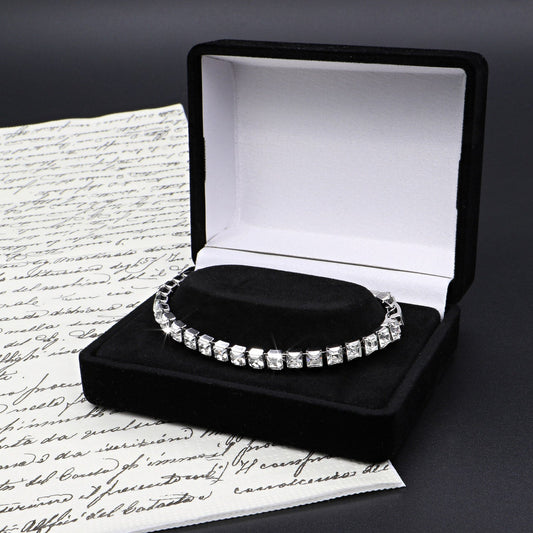 Quality Rhodium Plated Tennis Bracelet Made with SWAROVSKI® Crystals - USA Made-0