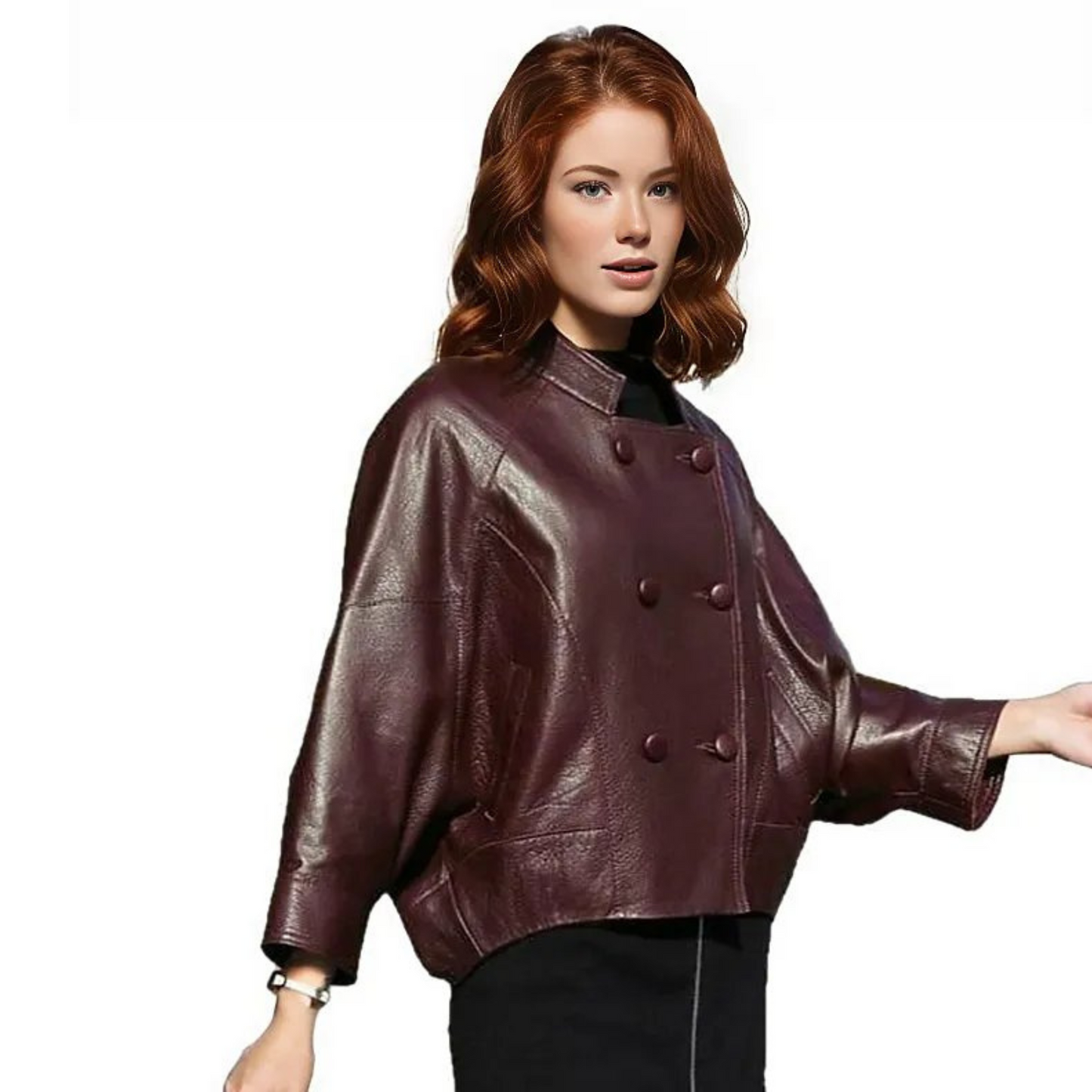 Kitana Poncho Leather Jacket-0