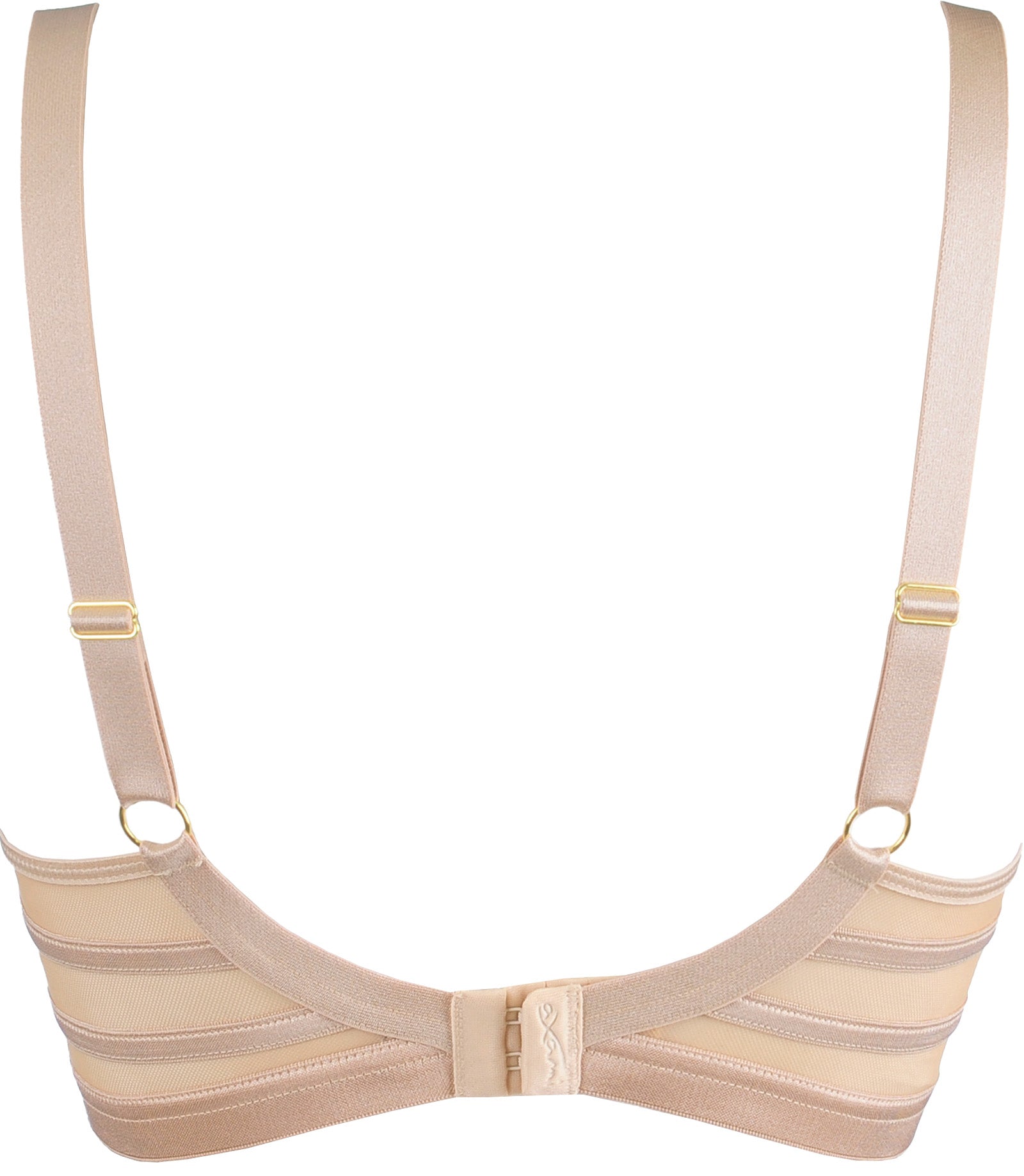 Soft Sheer Mesh Balconette Bra Axami Stripe Nude-3