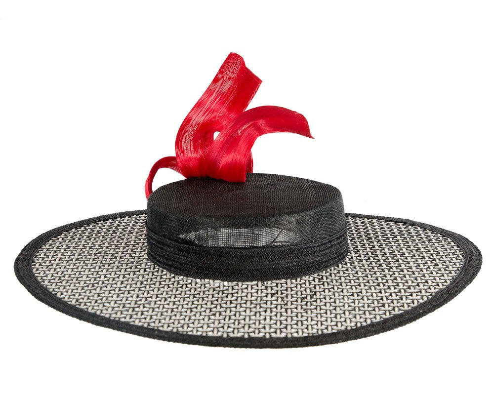 Exclusive black, white & red boater hat by Believera-3