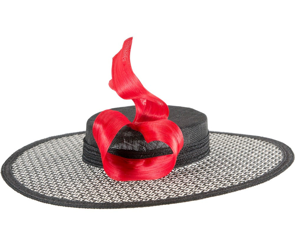 Exclusive black, white & red boater hat by Believera-2