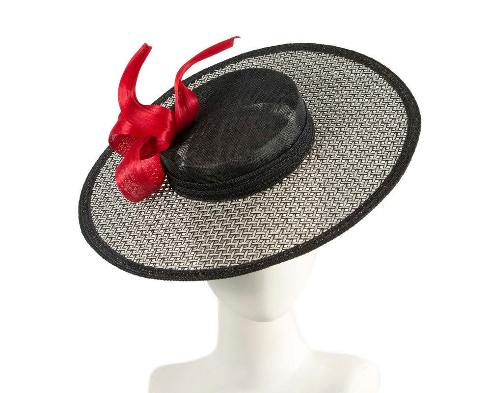 Exclusive black, white & red boater hat by Believera-0