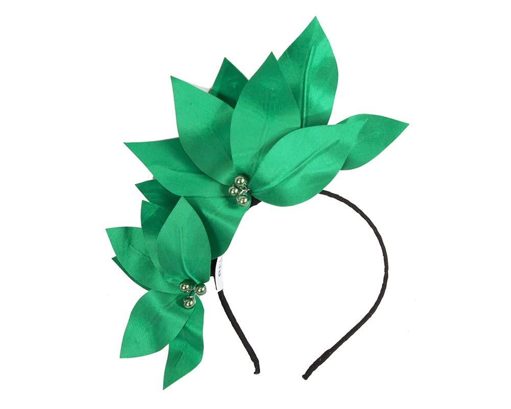 Bespoke green flower headband