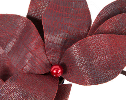 Bespoke burgundy wine flower headband-2