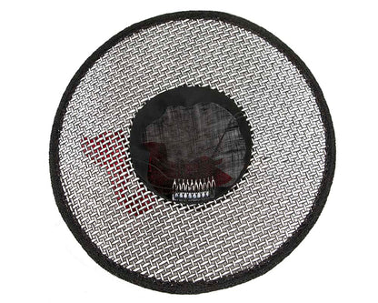 Exclusive black, white & red boater hat by Beleivera-5