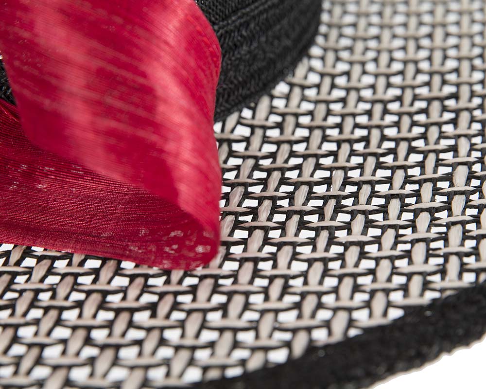 Exclusive black, white & red boater hat by Beleivera-4