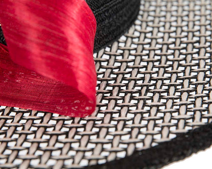 Exclusive black, white & red boater hat by Beleivera-4