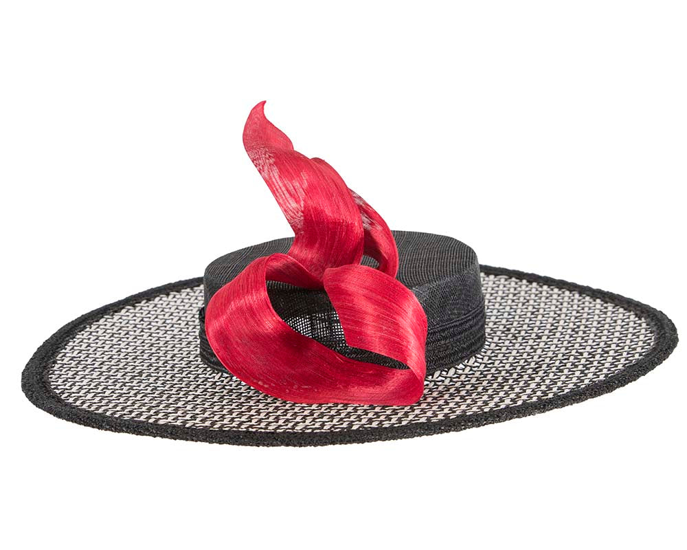 Exclusive black, white & red boater hat by Beleivera-3