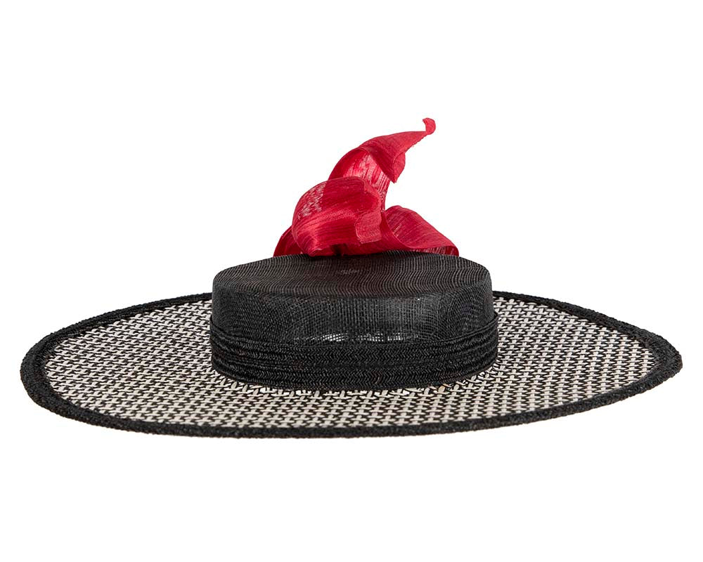 Exclusive black, white & red boater hat by Beleivera-2