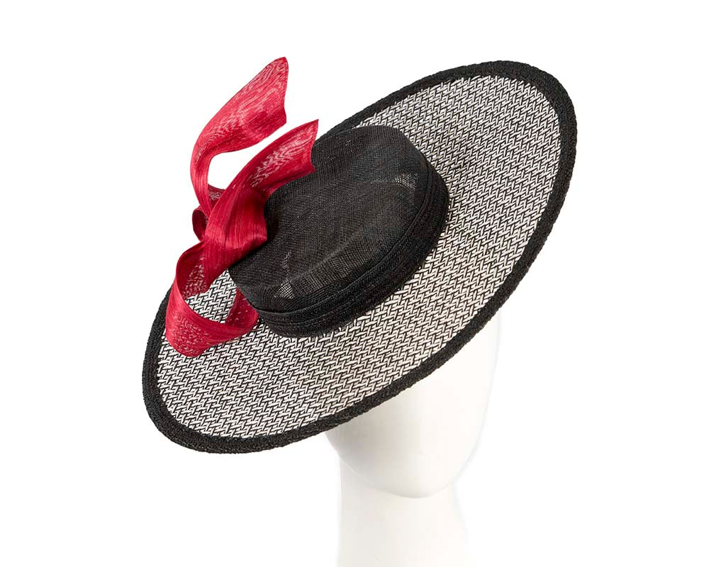 Exclusive black, white & red boater hat by Beleivera-0