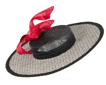 Exclusive black, white & red boater hat by Beleivera-1