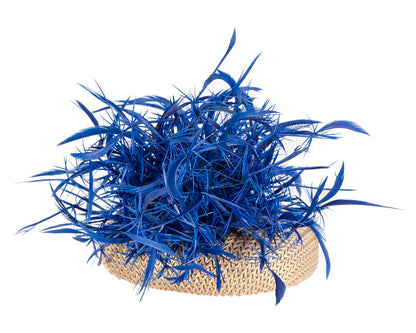 Bespoke Gold and Blue fascinator by BELEIVERA