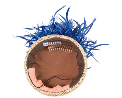 Bespoke Gold and Blue fascinator by BELEIVERA
