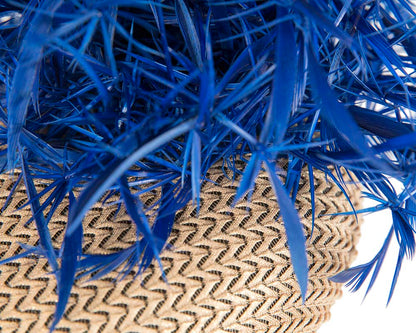 Bespoke Gold and Blue fascinator by BELEIVERA