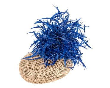 Bespoke Gold and Blue fascinator by BELEIVERA