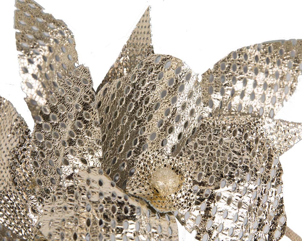 Metallic gold leather fascinator by BELIEVERA-2