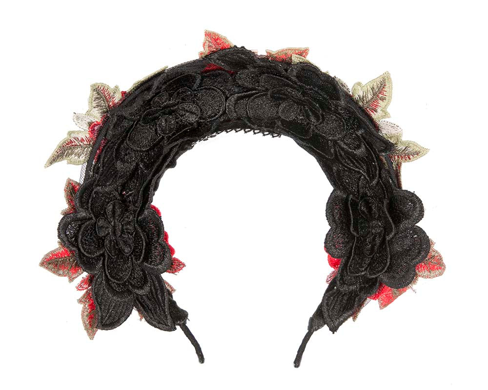 Exclusive large red flowers crown headband by BELIEVERA-3