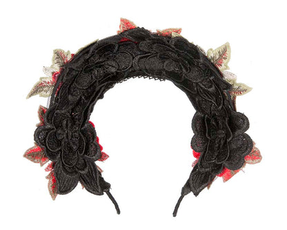 Exclusive large red flowers crown headband by BELIEVERA-3