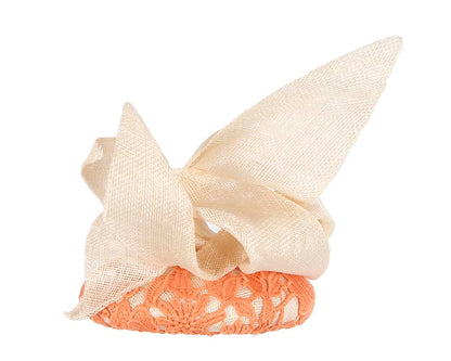 Cream and Orange pillbox fascinator by BELEIVERA