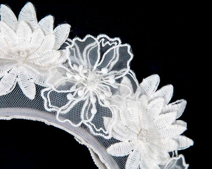 White crown headband fascinator by BELIEVERA-2