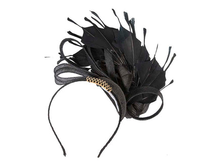 Black flower and feathers fascinator by BELIEVERA-3