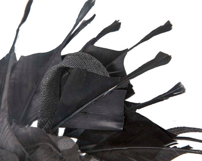 Black flower and feathers fascinator by BELIEVERA-2