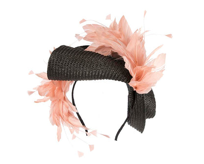 Bespoke black & dusty pink fascinator by BELEIVERA