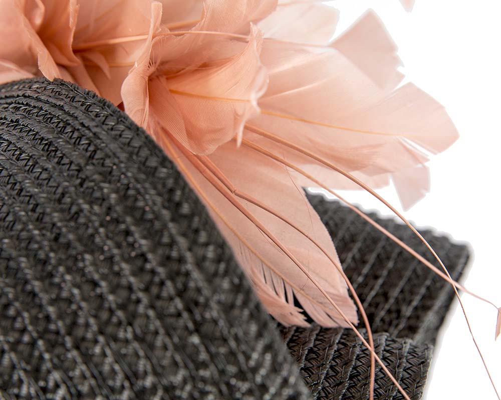 Bespoke black & dusty pink fascinator by BELEIVERA
