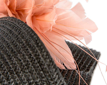 Bespoke black & dusty pink fascinator by BELEIVERA