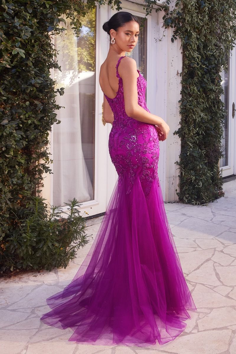 LACE & TULLE MERMAID GOWN CDA1231-2