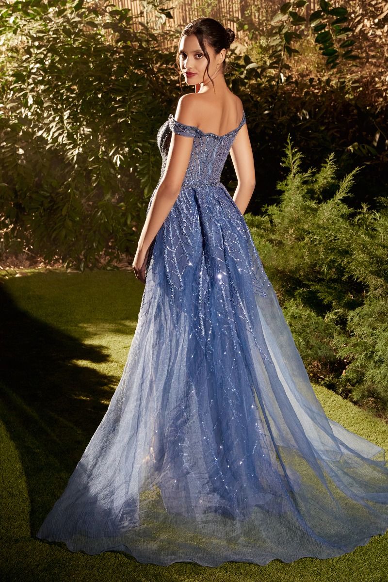 EMBELLISHED OFF THE SHOULDER GOWN CDA1278-2