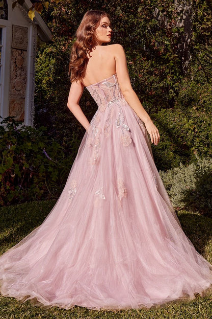 STRAPLESS BLUE BALL GOWN CDA1294-1