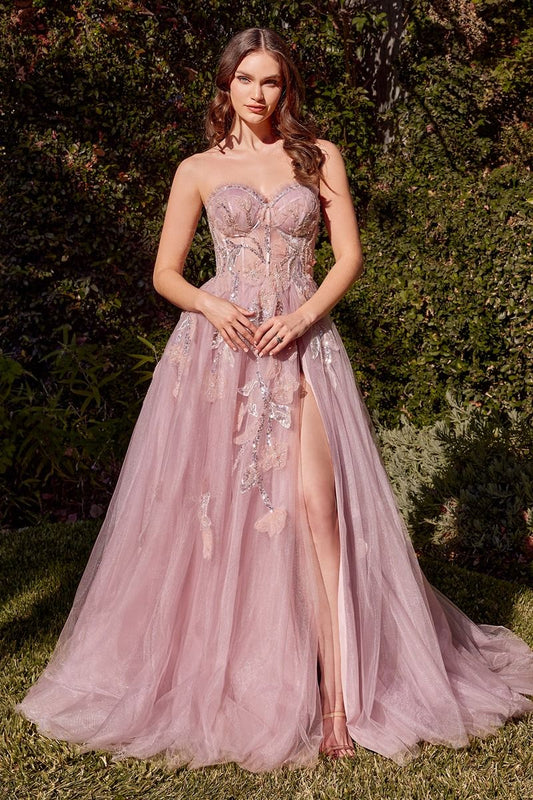 STRAPLESS BLUE BALL GOWN CDA1294-0