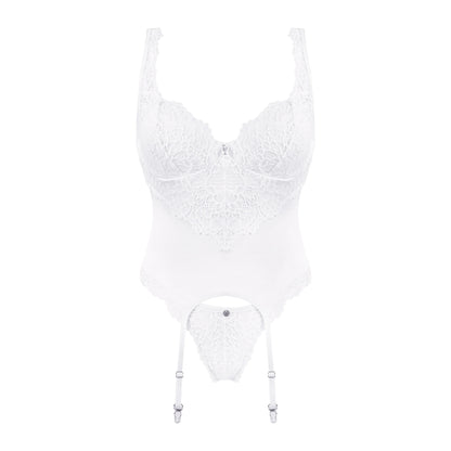 Bridal Corset & String Obsessive Amor Blanco