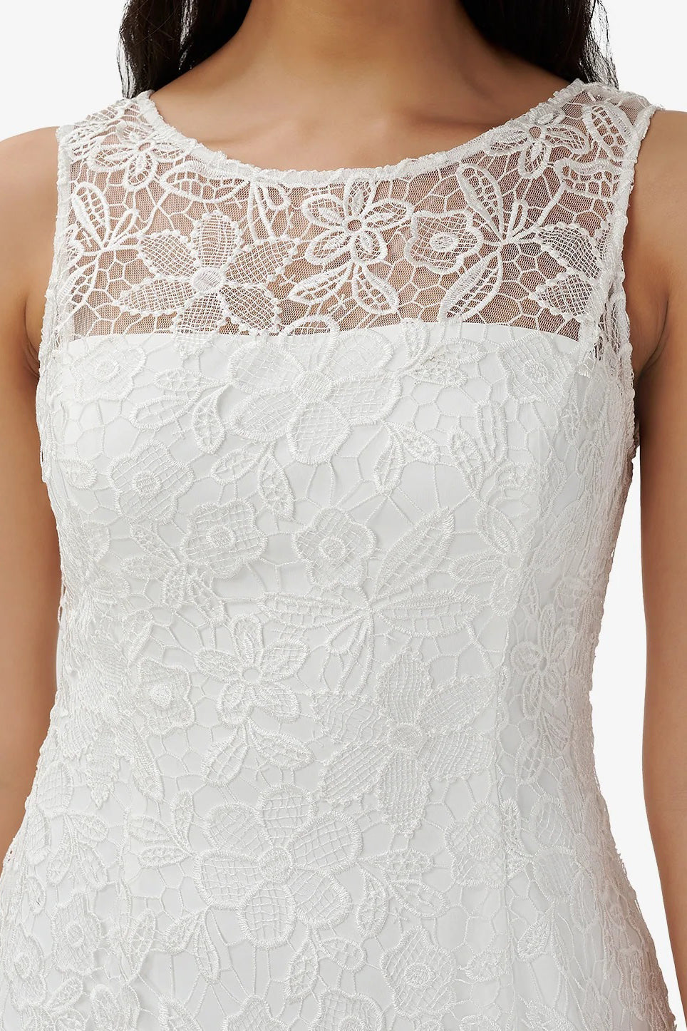 Adrianna Papell Boat Neck Sleeveless Back Zipper Short Lace Dress
