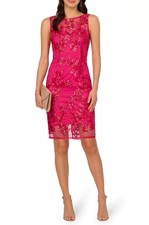 Adrianna Papell Sequin Leaf Sheath Dress - Wholesale