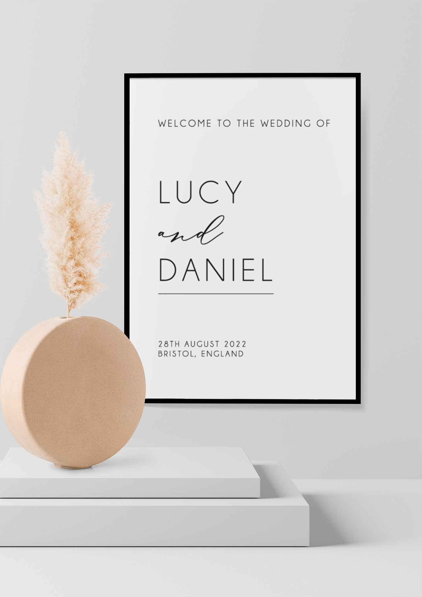 Welcome To The Wedding Of Name Date & Location Wedding Wall Decor Print