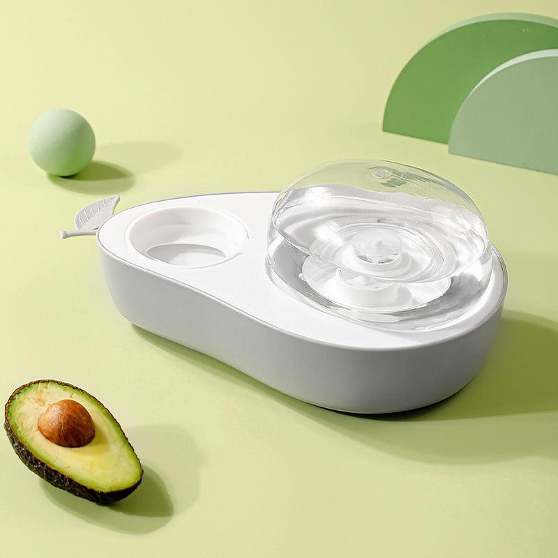 Avocado Pawsome Pet Feeding Set: Automatic Food Bowl And Water Dispenser