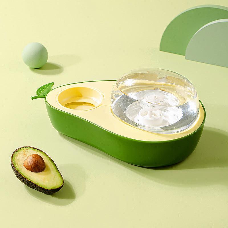 Avocado Pawsome Pet Feeding Set: Automatic Food Bowl And Water Dispenser