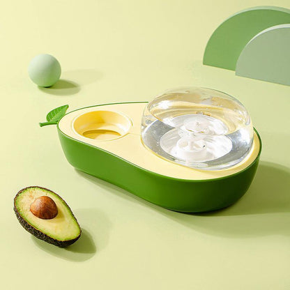 Avocado Pawsome Pet Feeding Set: Automatic Food Bowl And Water Dispenser