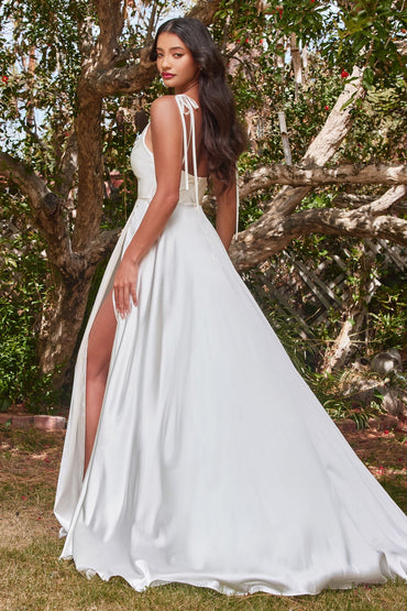 RAVISHING COWL A-LINE SATIN GOWN CDBD104W-1