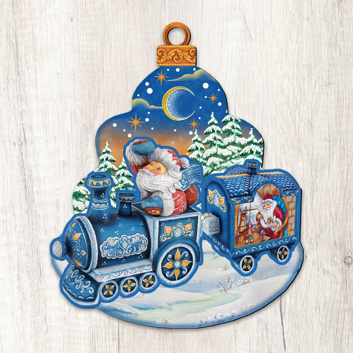 Christmas Train Christmas Door Decor by G. DeBrekht - Christmas Santa Snowman Decor - 8112180H