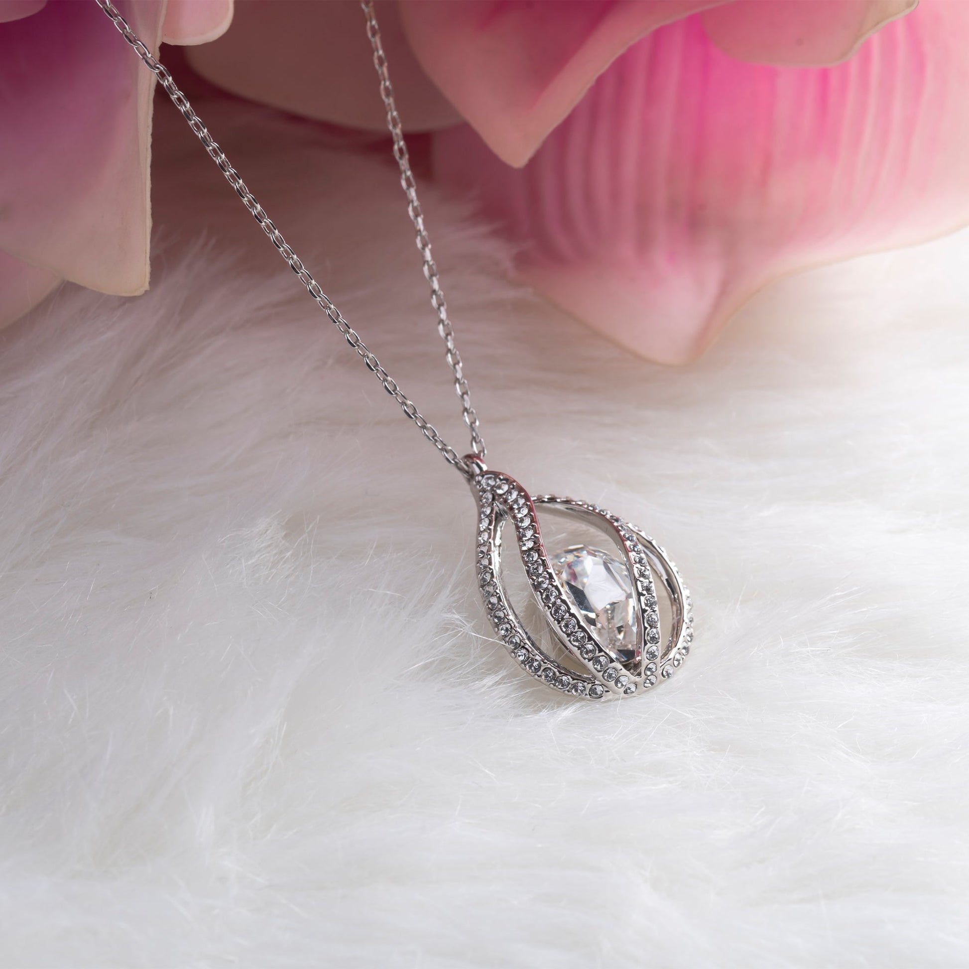 TRYNDI™ To My Beautiful Bonus Daughter Birdcage Necklace With Authentic Swarovski Crystals